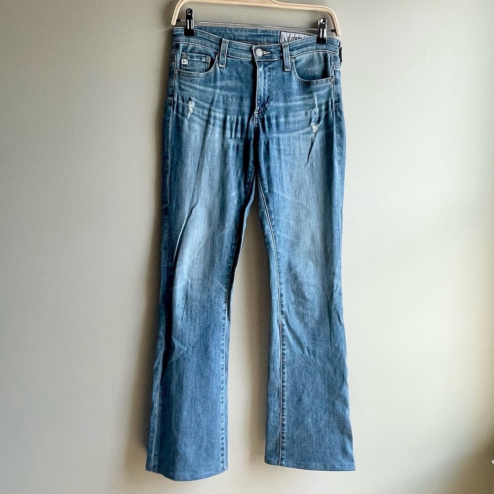 Anthropologie AG Adriano Goldschmied The Angel Bootcut Distressed Blue Jeans